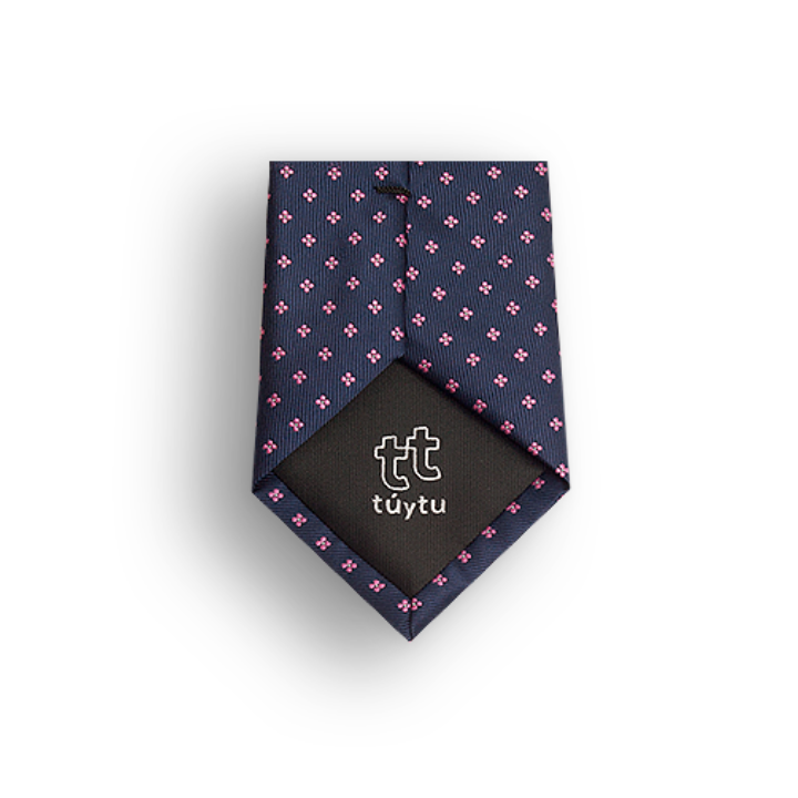 Corbata Seda Diseño Marino/Rosa